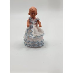 Dukke barn i kjole (brugt) 5,3 cm