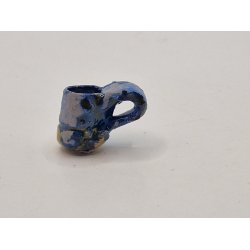 Bl keramik krus (hndlavet)