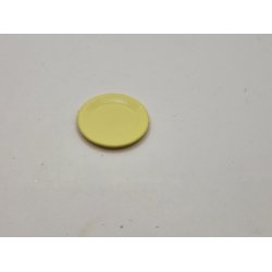Lysegul tallerken i plastik (brugt)  2,5 cm