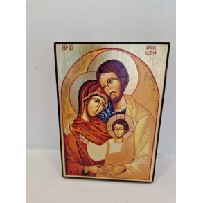Hndlavet Ikon med den hellige familie (brugt/MEGET fin stand)