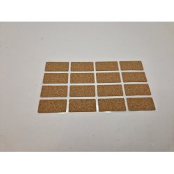 Ark med 16 stk selv klbende kork (nyt) 3 x 1,5 cm pr stk