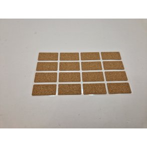 Ark med 16 stk selv klbende kork (nyt) 3 x 1,5 cm pr stk