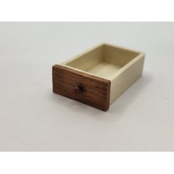 Skuffe til Lundby kkken i plastik med tr front (brugt)