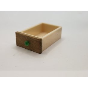 Skuffe til Lundby kkken i plastik med tr front (brugt)