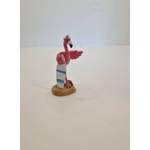 Flamingo med surfbrt i resin (ny)