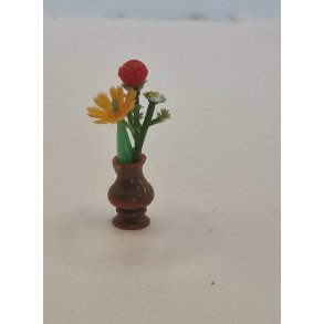 Blomster i plastik vase. Lundby (vintage)