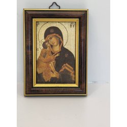 Ikon/ billede med jomfru Maria og Jesus barnet (vintage)