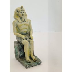 Egyptisk Farao figur i hrdt materiale (muligvis sten eller gibs) (vintage)