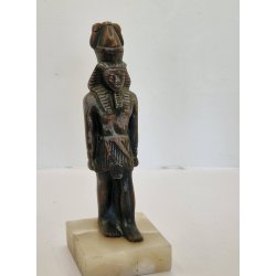 Egyptisk figur i metal p marmor fod (vintage)