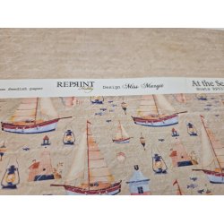 Martimt tapet med 2 forskellige sider 3030 cm (nyt)