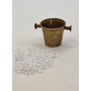 Vin/champagne kler i metal inkl en pose is terninger (vintage)