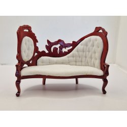 Sofa i tr med velour stof (brugt/som ny)