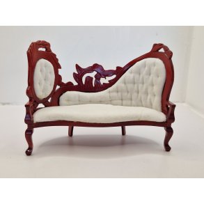 Sofa i tr med velour stof (brugt/som ny)