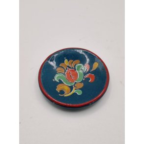 Platte i keramik, muligvis norsk rosemaling (vintage)  3,5 cm
