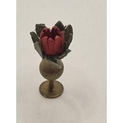 Messing glas med blomst (vintage)