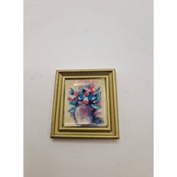 Billede vase med blomster. Sylvanian (vintage/sjlden)