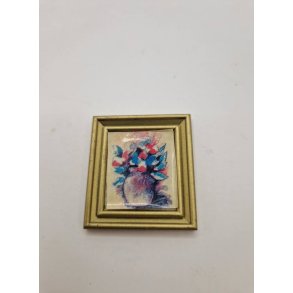 Billede vase med blomster. Sylvanian (vintage/sjlden)