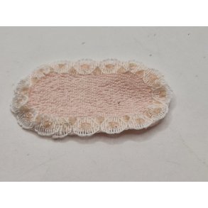 Lille bademtte i frott med blonde kant (brugt)