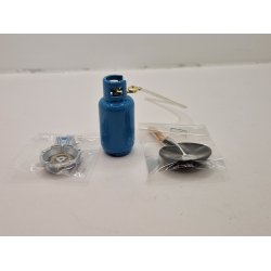 Gasflaske i metal med kogeplus og wokpande (nyt)