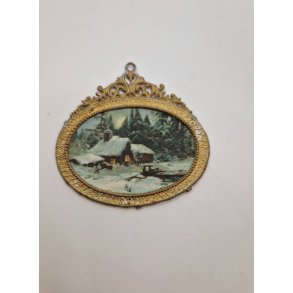 Billede/maleri i metal ramme fra r 1900 (antik)