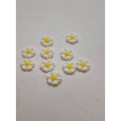 10 stk flade margueritter i plastik (nye)  1 cm