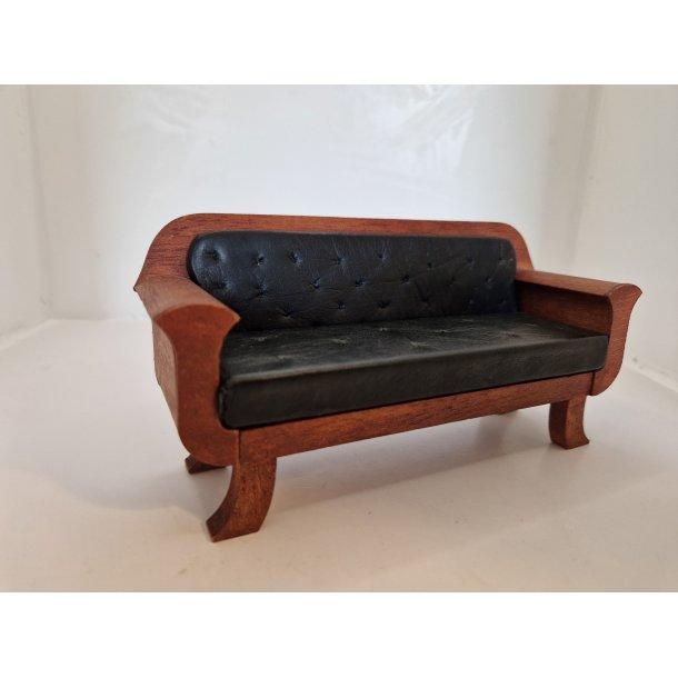 Sofa med sort "lder". Er hndmalet. Biedermeier (vintage)