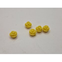 5 stk roser i plastik med flad bagside (nye)