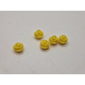 5 stk roser i plastik med flad bagside (nye)