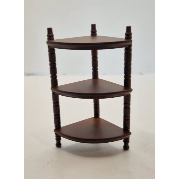 Hjrne reol i tr (ny) 1:12