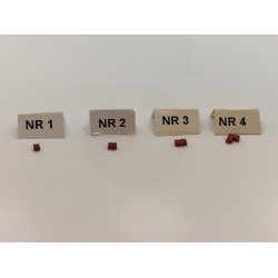 1 stk rdbrun mikro "lege" klods i resin (hndlavet)