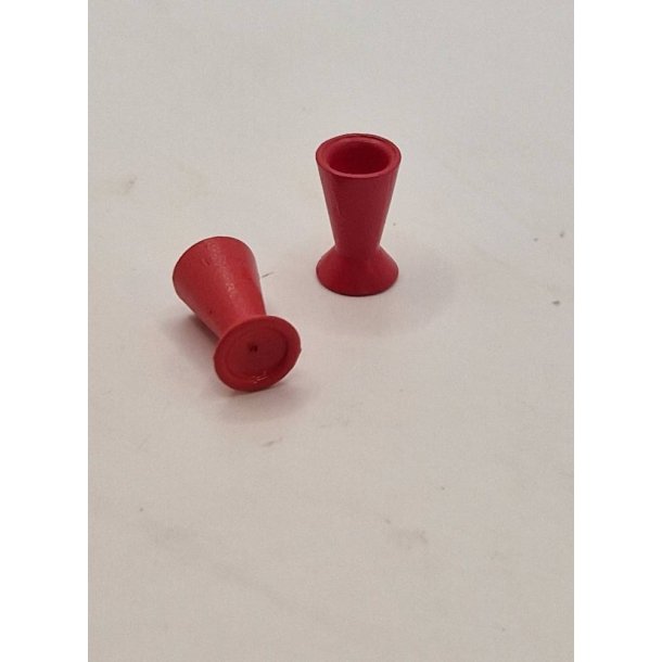 2 stk rde glas i plastik (vintage)