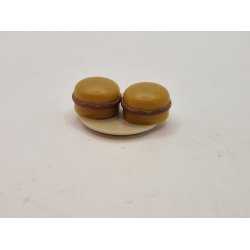 Tallerken med 2 burgere i plastik (vintage)