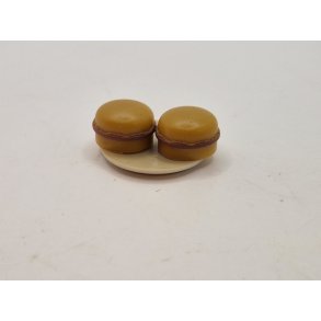 Tallerken med 2 burgere i plastik (vintage)