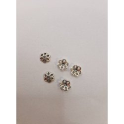 5 stk perleskle i metal (nye)