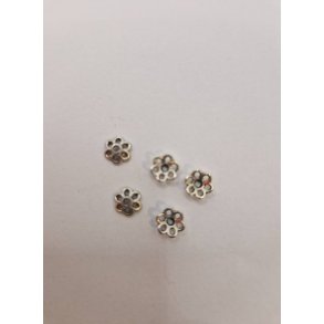 5 stk perleskle i metal (nye)