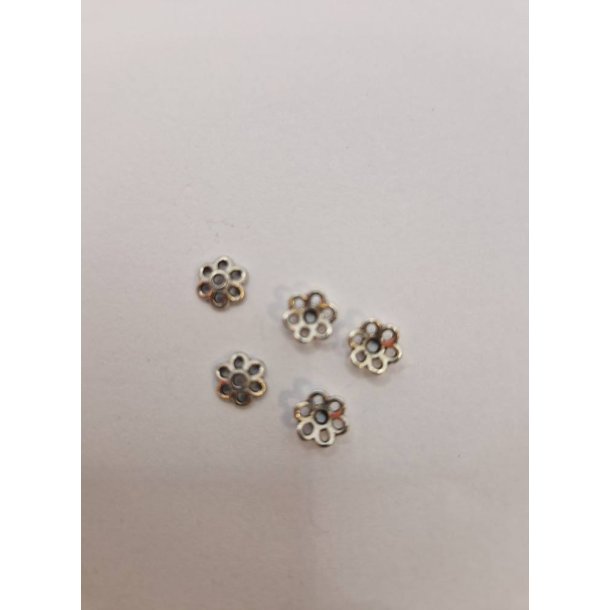 5 stk perleskle i metal (nye)