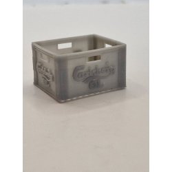 Carlsberg l kasse, umalet i resin (hndlavet)