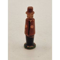 Dukke i tr (antik) H 3,4 cm