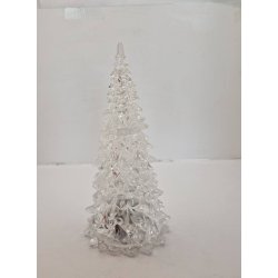 "Is" juletr med lys, der skifter farve (brugt/lidt defekt)