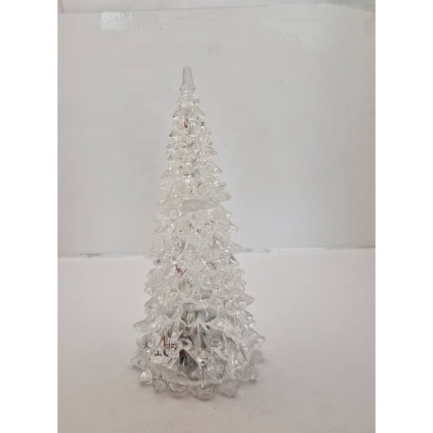 "Is" juletr med lys, der skifter farve (brugt/lidt defekt)