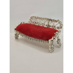 Sofa i metal med velour sde. Tramp art (vintage)