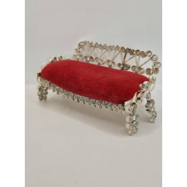 Sofa i metal med velour sde. Tramp art (vintage)