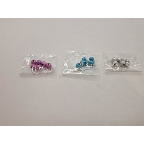 6 stk Glimmer perler/kugler (nye)