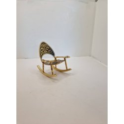 "Guld" gyngestol/askebger i metal (vintage)