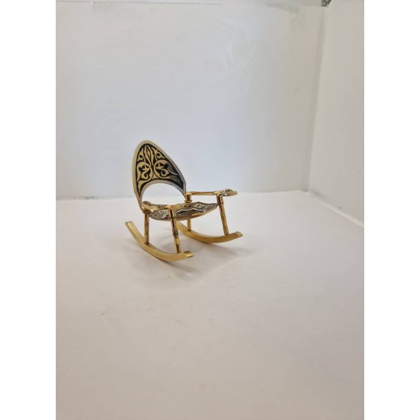 "Guld" gyngestol/askebger i metal (vintage)