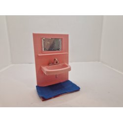 Badevrelses mbel med vask og spejl i plastik (vintage)