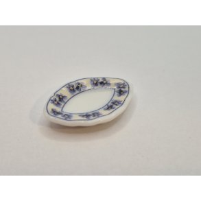 Lille fad i porceln med bl/lilla orkideer (ny)