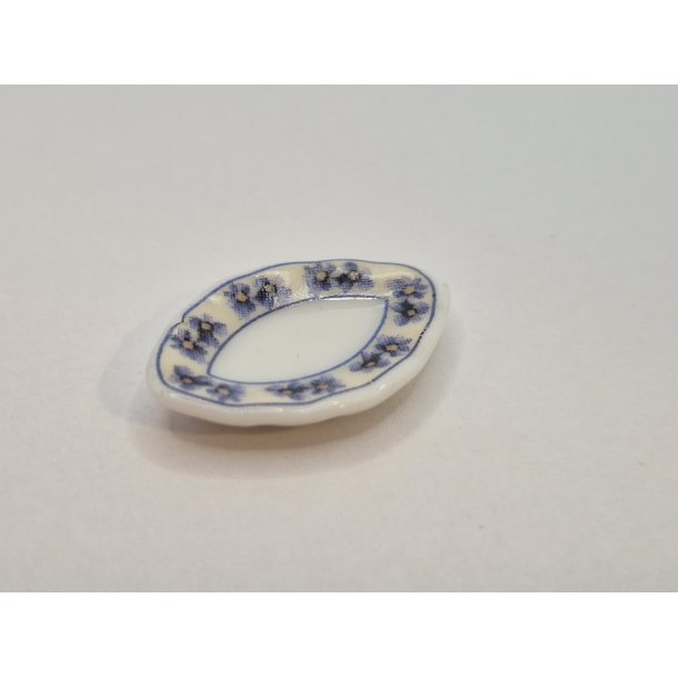 Lille fad i porceln med bl/lilla orkideer (ny)