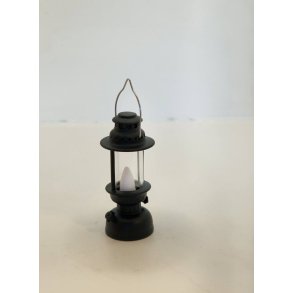 LED lanterne sort i plastik (ny)
