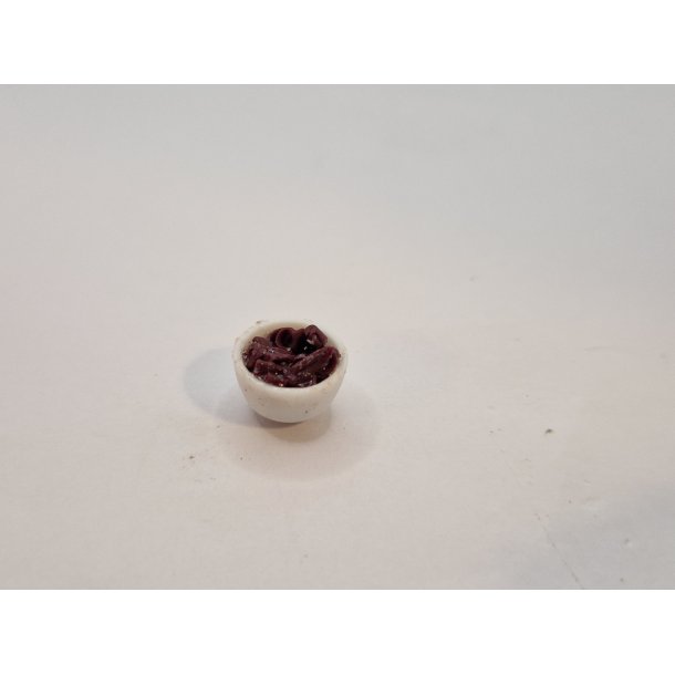 Lille skl med rdkl (hndlavet)